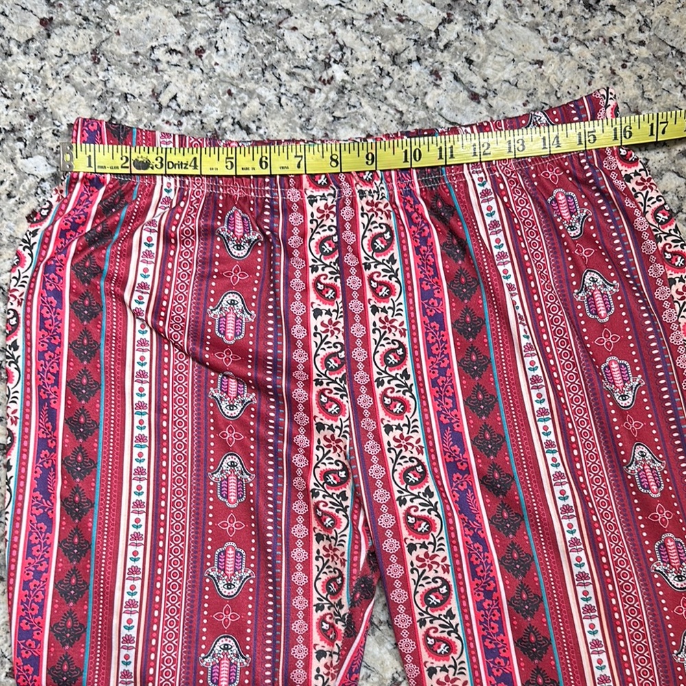 High waisted Spandex Bell Bottom Flare Yoga Pants Berry Color - Picture 7 of 8